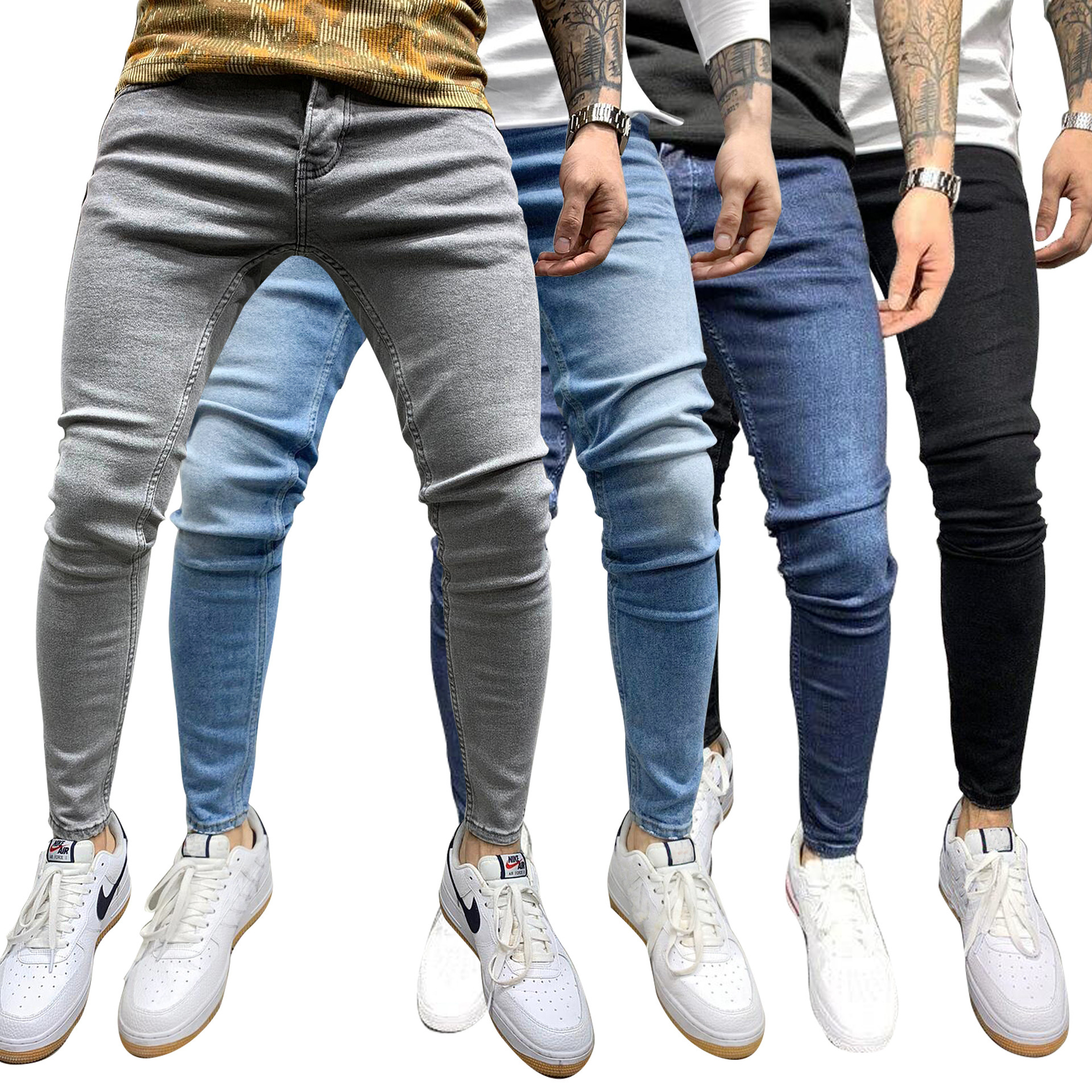 2025 high quality cross-border zhang Europe and the United States stretch feet jeans men's jeans a generation of NK362