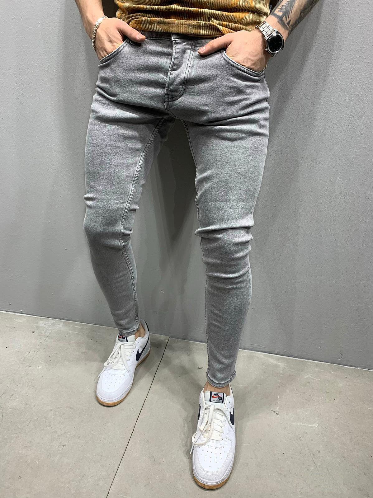 2025 high quality cross-border zhang Europe and the United States stretch feet jeans men's jeans a generation of NK362